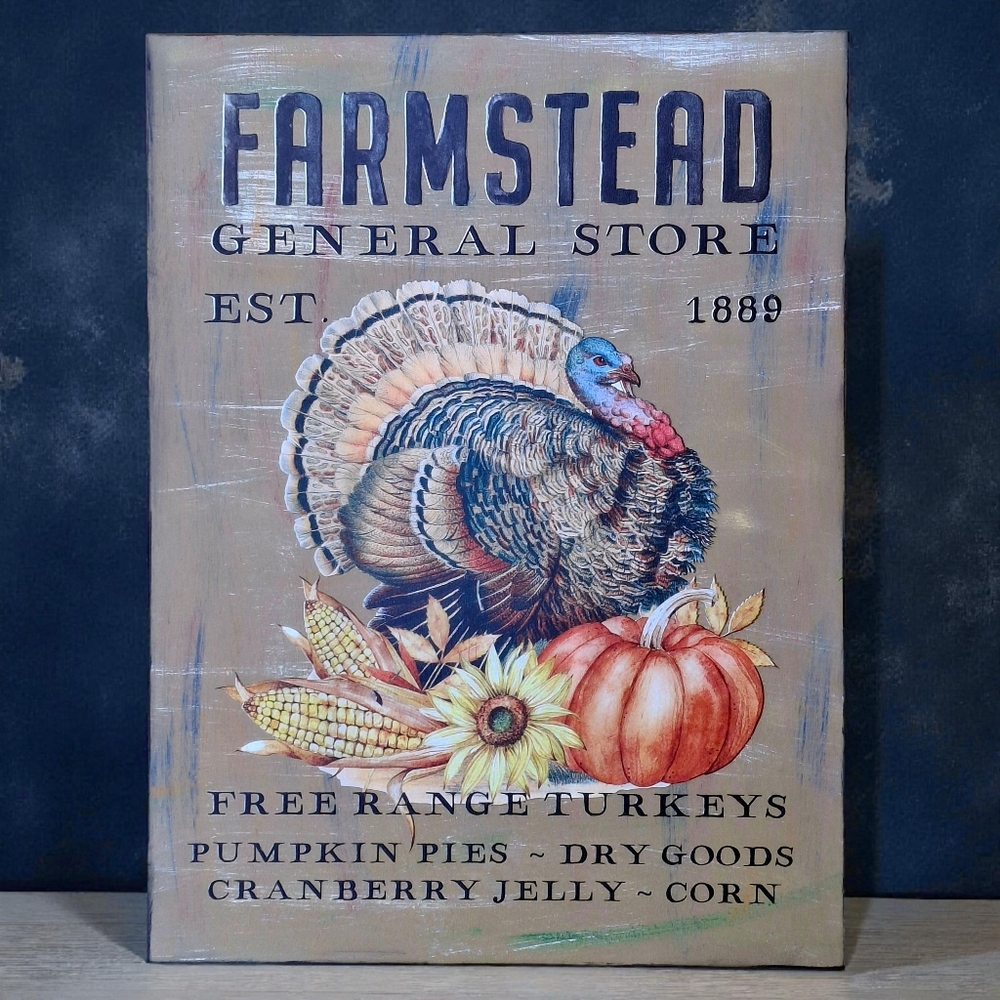Farmstead General Store Painted Crafted Wood Sign Farmhouse Thanksgiving Decor